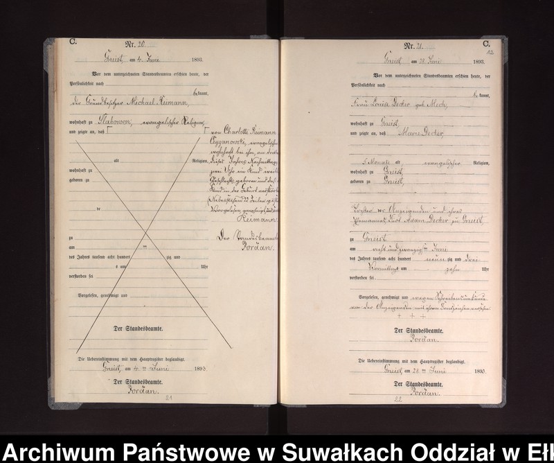 image.from.unit.number "Sterbe-Neben-Register des Königlichen Preussischen Standes-Amtes Gneist Kreis Loetzen"