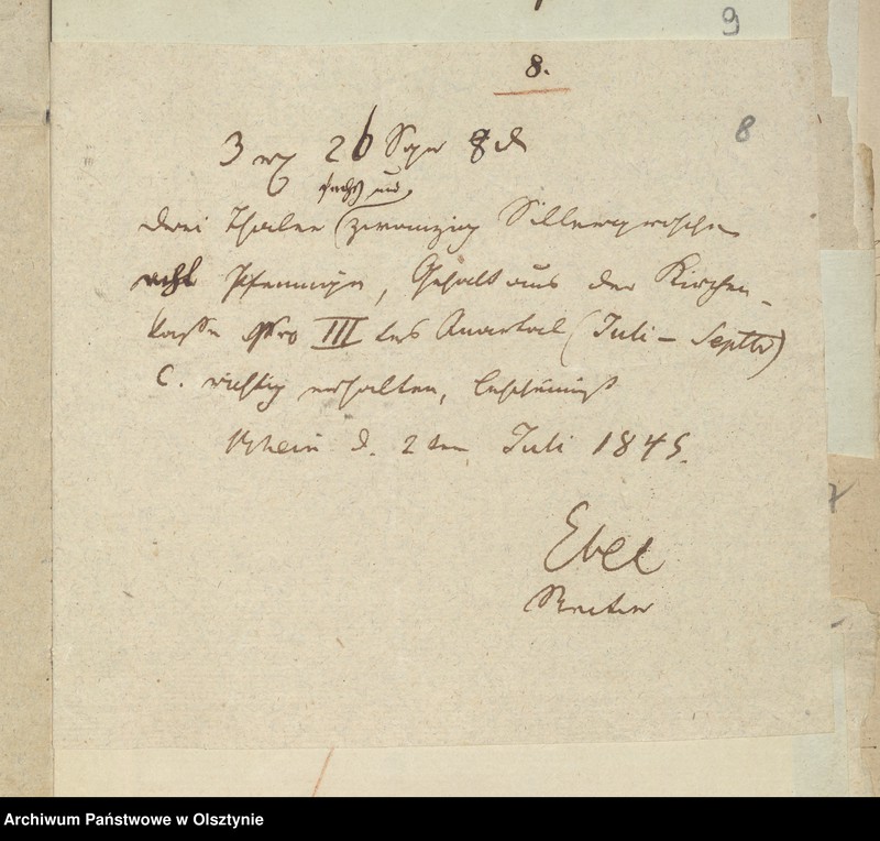 image.from.unit.number "Beläge zur Jahres Rechnung der Kirche zu Rhein für das Jahr 1845"