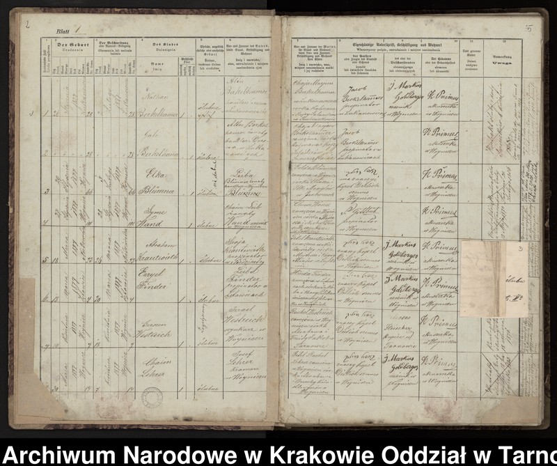 Obraz z zespołu "Akta stanu cywilnego Izraelickiego Okręgu Metrykalnego w Wojniczu"