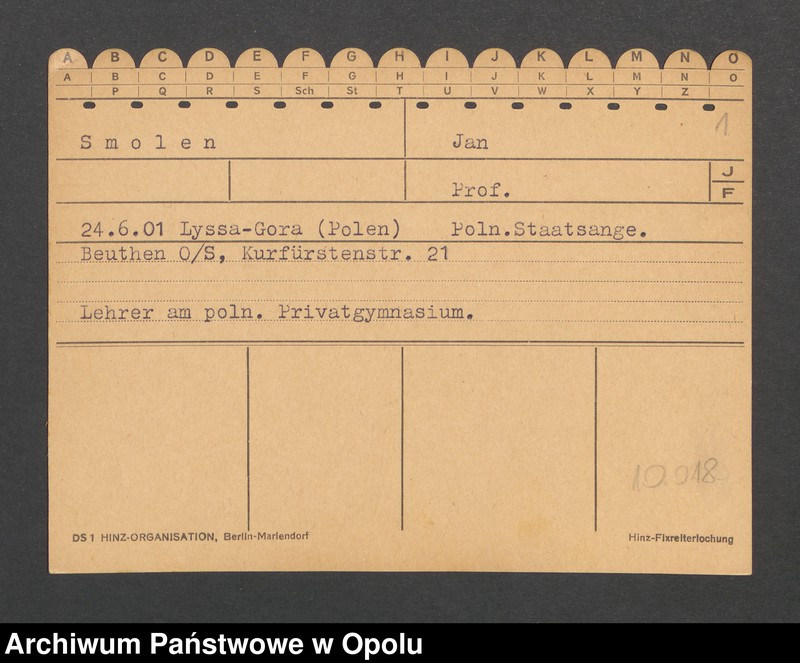 Obraz 3 z jednostki "[Smolen Jan, ur. 24.6.1901 Lyssa-Gora]"