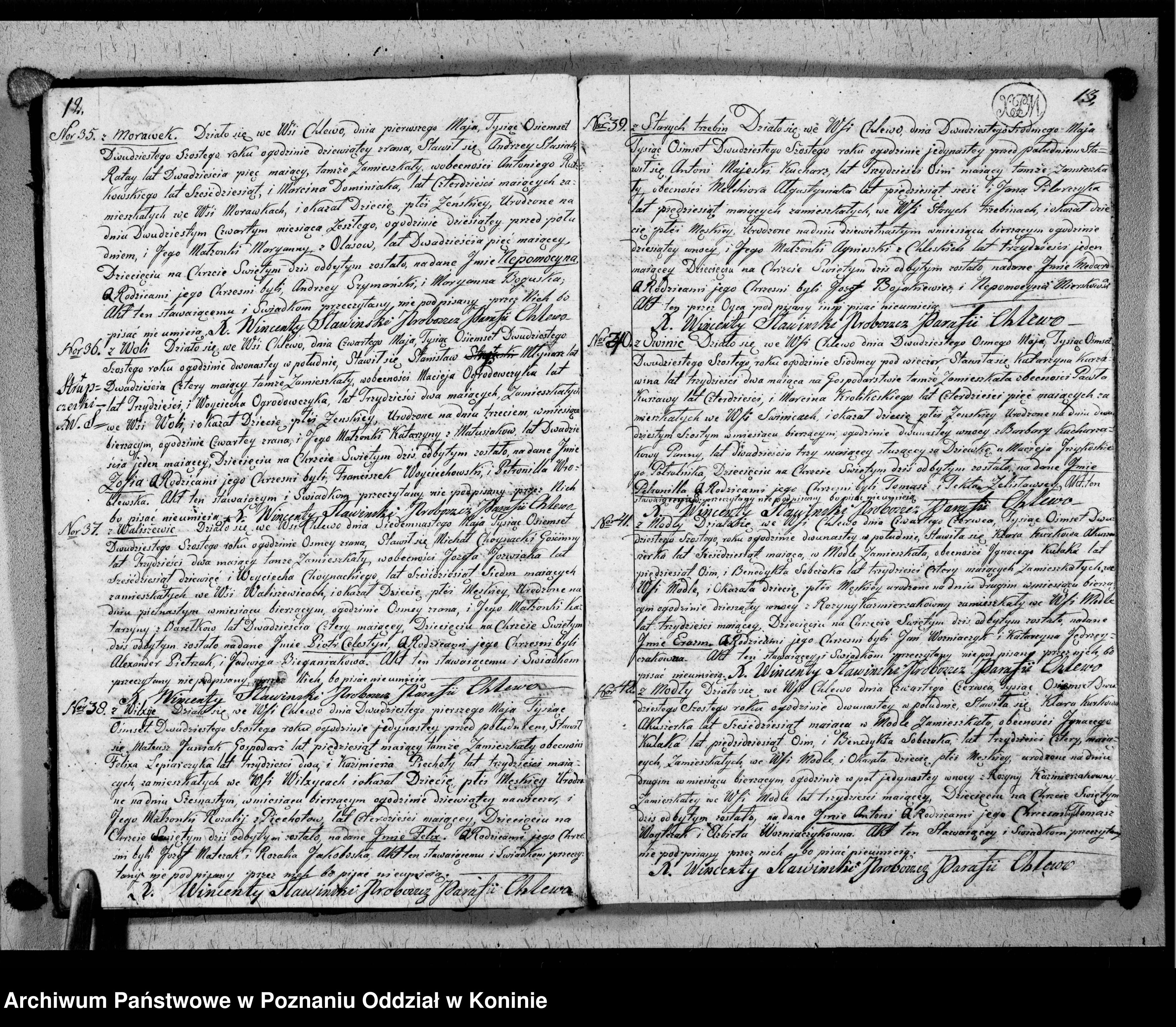 Skan z jednostki: Akta urodzeń, małżeństw i zgonu