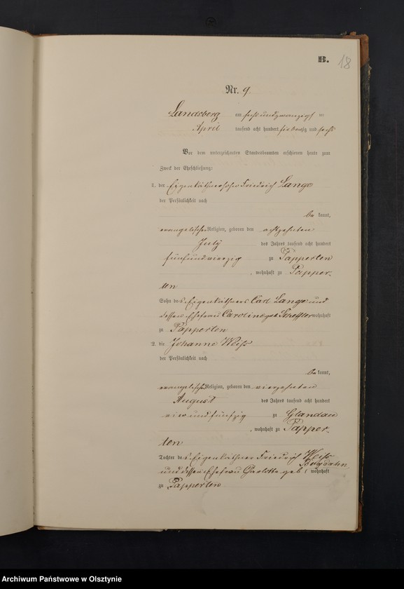 image.from.unit.number "Heiraths-Neben-Register Nr 1 - 21"