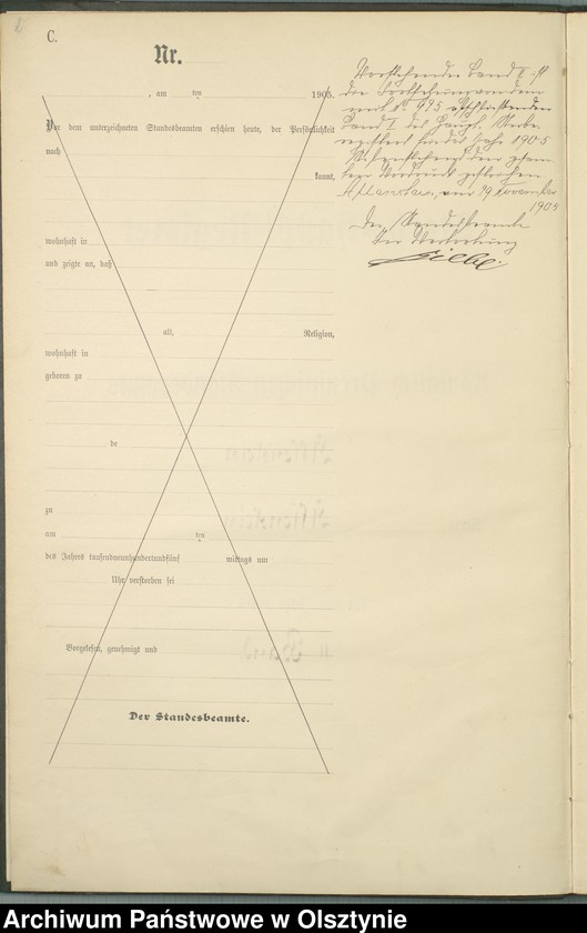 image.from.unit.number "Sterbe-Haupt-Register Tom II, Nr 426-454"
