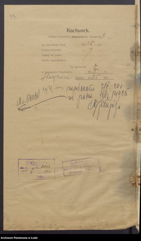 Obraz 15 z jednostki "Aron Warhaft - sprzedaż towarów manufakturowych i przędzy"