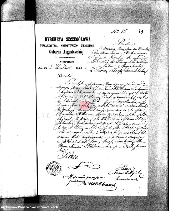 image.from.unit.number "Anneksa do Akt Zaślubionych Parafii Wigierskiej z roku 1863."