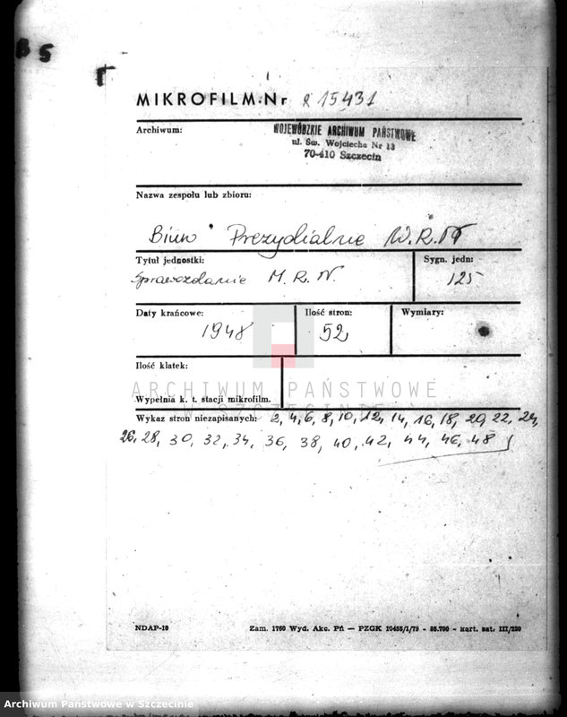 Obraz 2 z jednostki "Sprawozdanie Miejskiej Rady Narodowej w Szczecinie z działalności w roku 1948"