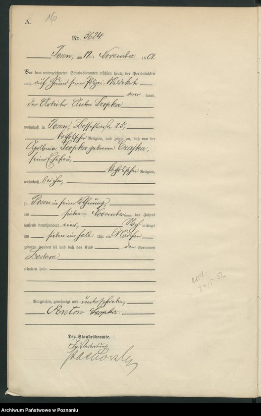 Obraz 19 z jednostki "Księga miejscowa urodzeń t. VII"