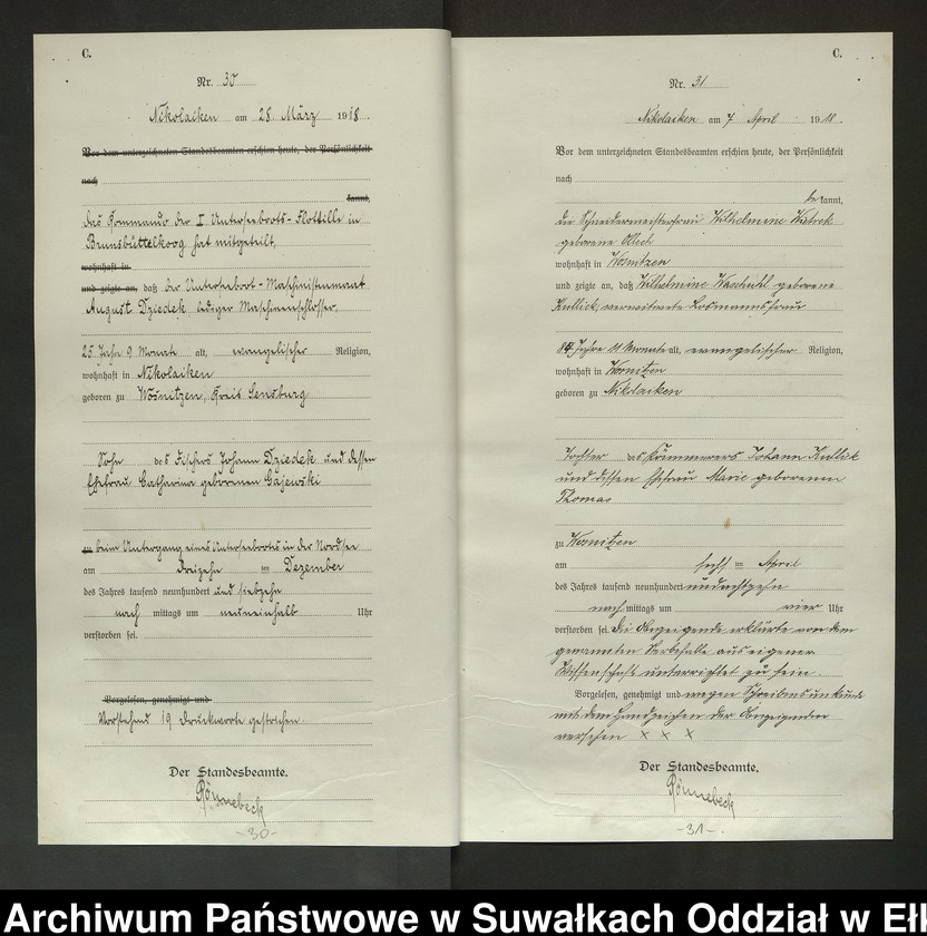 image.from.unit.number "Sterbe=Haupt=Register des Königlichen Preussischen Standes-Amtes Nikolaiken Kreis Sensburg"