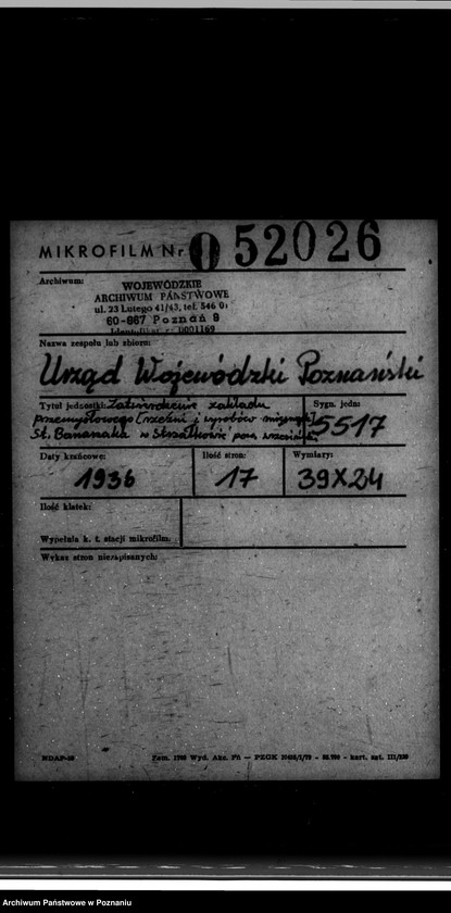 Obraz 2 z jednostki "Zatwierdzenie zakładu przemysłowego /rzeźni i wyrobów mięsnych/ St. Banaszaka w Strzałkowie powiat wrzesiński"