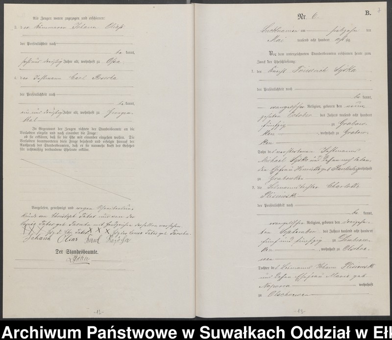 image.from.unit.number "Heiraths-Haupt-Register des Königlich Preussischen Standes-Amtes Lucknainen Kreis Sensburg für das Jahr 1880[do 1883]"