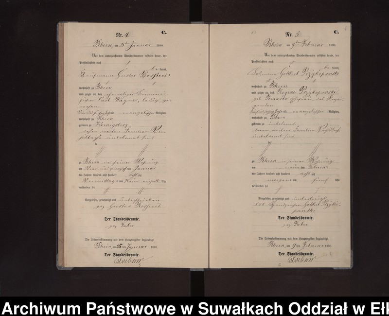 Obraz 7 z jednostki "Sterbe-Neben-Register des Preussischen Standes-Amtes Rhein Kreis Loetzen"