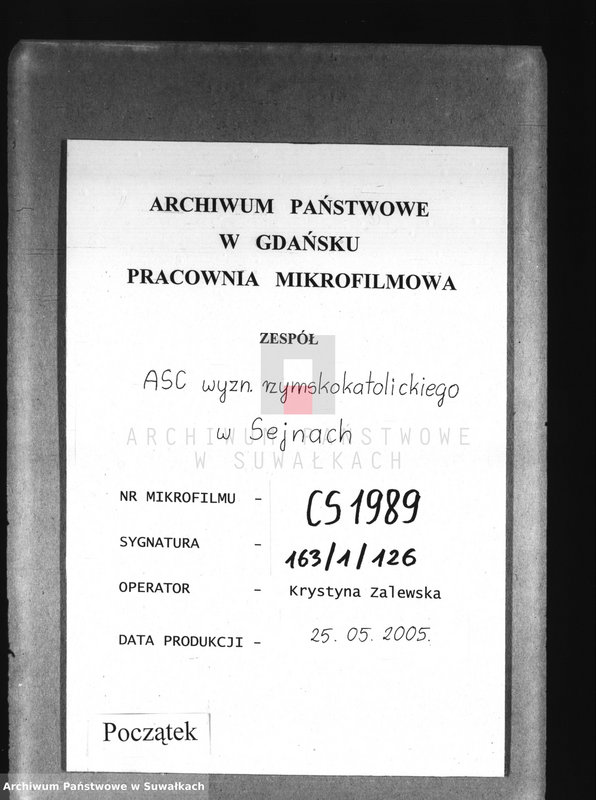 image.from.unit.number "[Księga akt urodzeń, małżeństw i zgonów wyznania rzymskokatolickiego parafii w Sejnach]"
