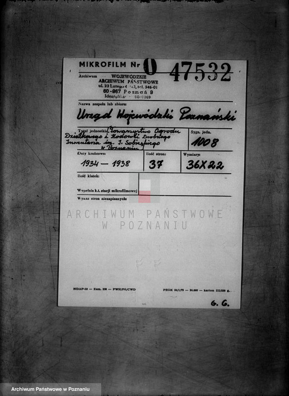 Obraz 2 z jednostki "/Towarzystwo Ogrodu Działkowego i Hodowli Drobnego Inwentarza im. J. Sobieskiego w Poznaniu/"