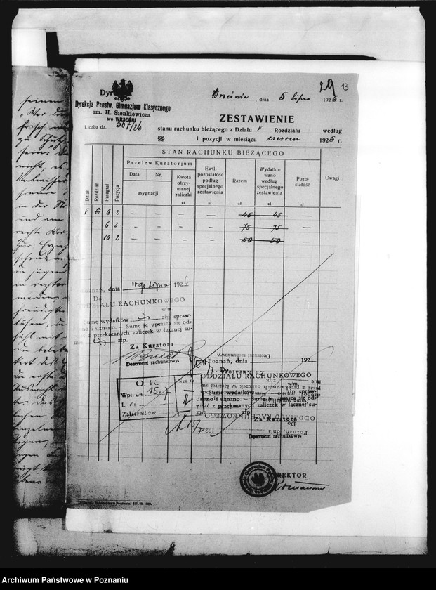 Obraz 16 z jednostki "Państwowe Gimnazjum Klasyczne im. H. Sienkiewicza we Wrześni - sprawy finansowe"