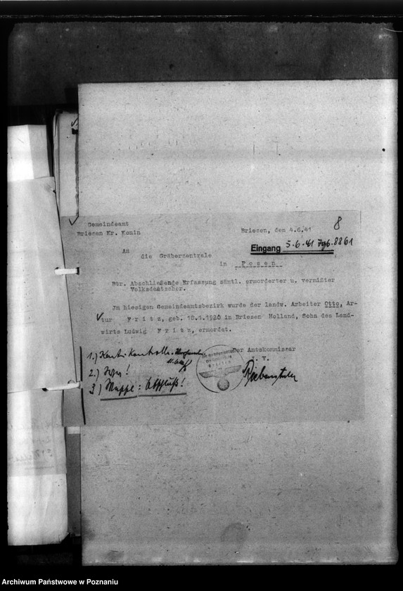 Obraz 12 z jednostki "Kreis Konin. Zgłoszenia zmarłych i zaginionych miejscowych Niemców w 1939 roku"