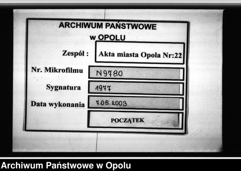 Obraz 1 z jednostki "Acta des Magistrats zu Oppeln betreffend die Markt-Ordnung für hiesige Stadt Vol I"