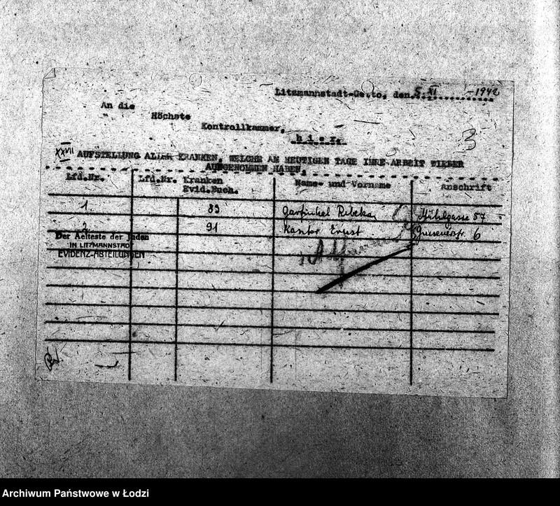 Obraz 6 z jednostki "[Wyciągi z książki ewidencyjnej chorych]"