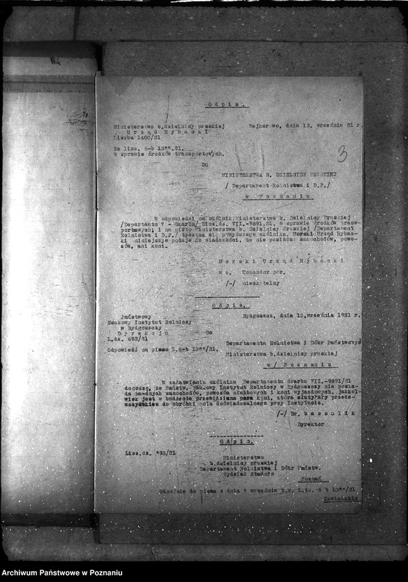 Obraz 7 z jednostki "Sprawy gospodarcze-ogólne Środki lokomocji departamentu i podległych mu urzędów"