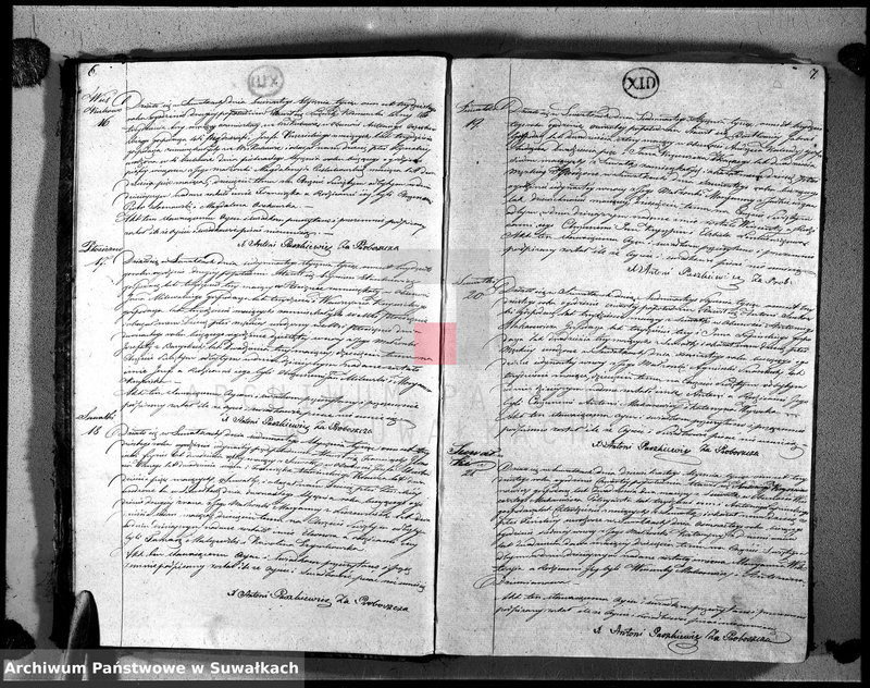 image.from.unit.number "Księga duplikat urodzonych, zaślubionych i zeszłych urzędnika stanu cywilnego, parafij suwalskiej roku 1830"
