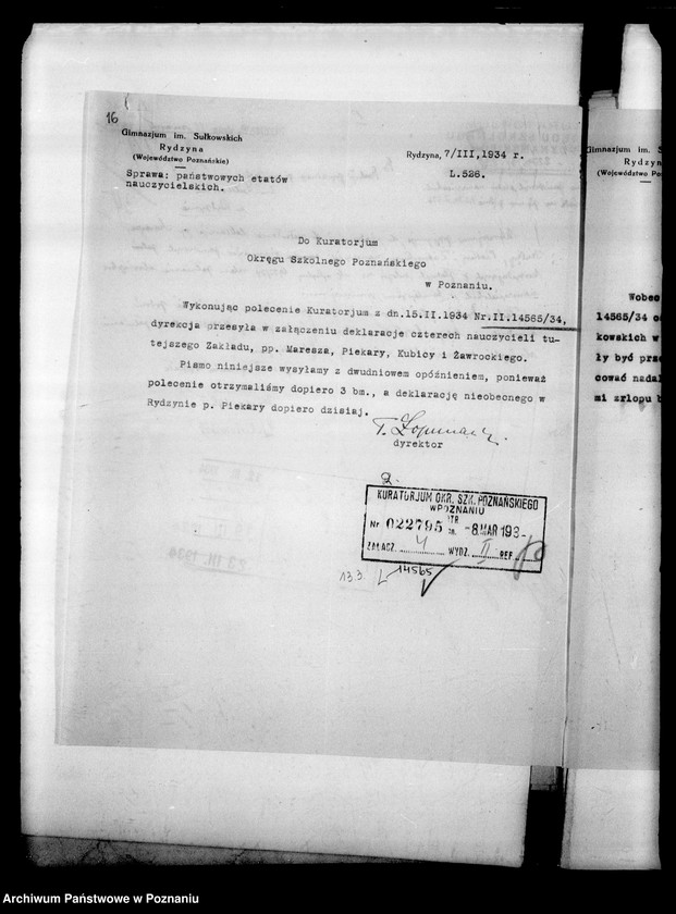 Obraz 19 z jednostki "Prywatne Gimnazjum imienia Sułkowskich- Rydzyna [sprawozdanie z egzaminu dojrzałości z wykazem abiturientów]"