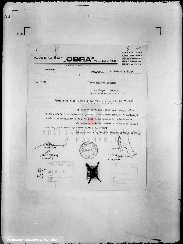 Obraz 9 z jednostki "/Klub Sportowy,,Obra" w Zbąszyniu/"