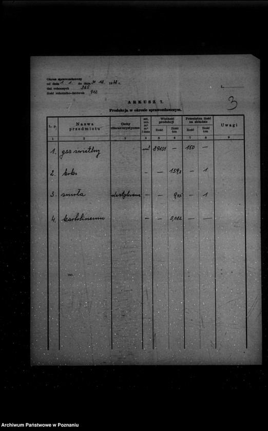 Obraz 7 z jednostki "Kwestionariusz Gazowni Miejskiej w Pobiedziskach powiat poznański"