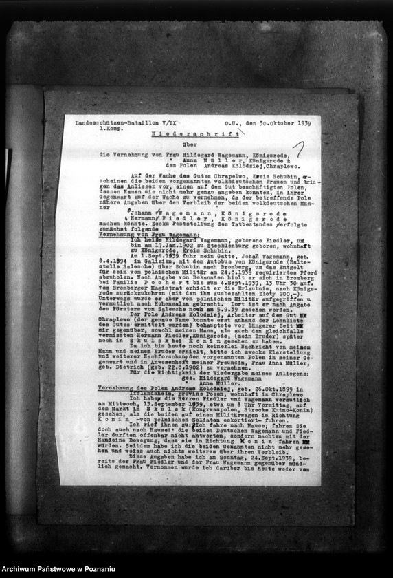 Obraz 5 z jednostki "Korespondencja w sprawie miejscowych Niemców, którzy zginęli w 1939 roku"