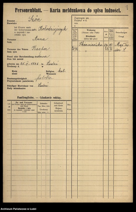 Obraz 10 z jednostki "[Spis ludności Łodzi] Szen-Szenfeld"
