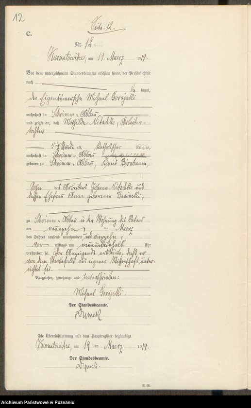 Obraz 14 z jednostki "Sterbe-Neben-Register"