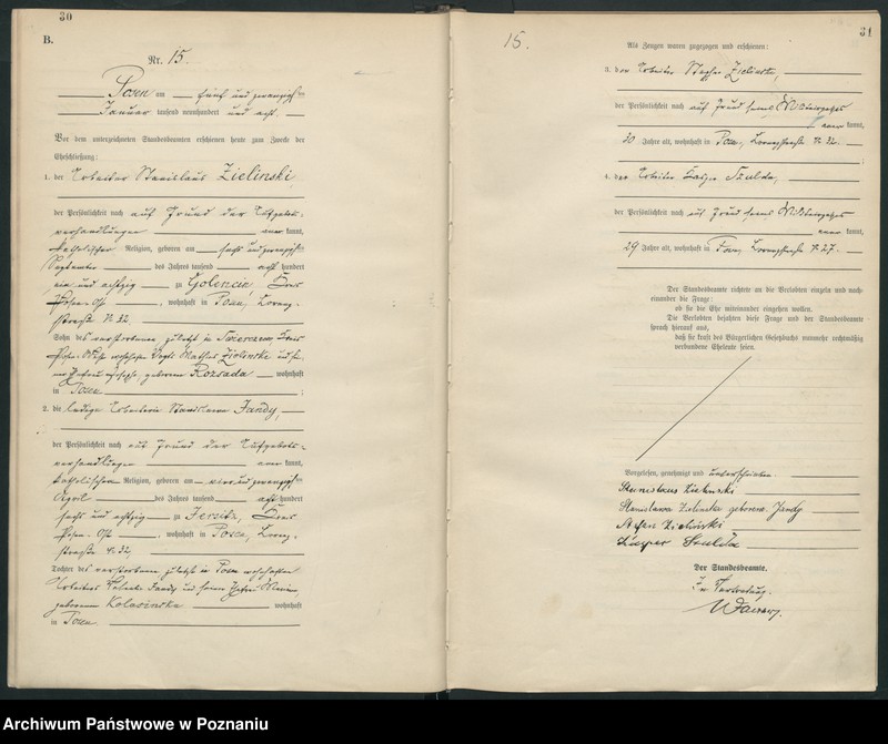 Obraz 17 z jednostki "Księga miejscowa małżeństw tom I [Rejestr główny małżeństw]"