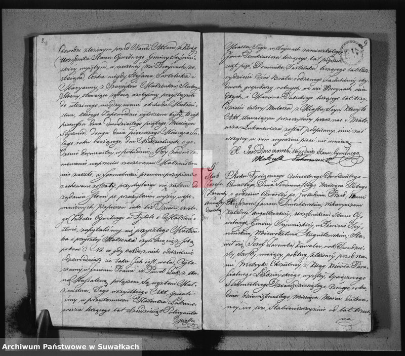 image.from.unit.number "Akta zaślubionych gminy seyneńskiey w roku 1824."