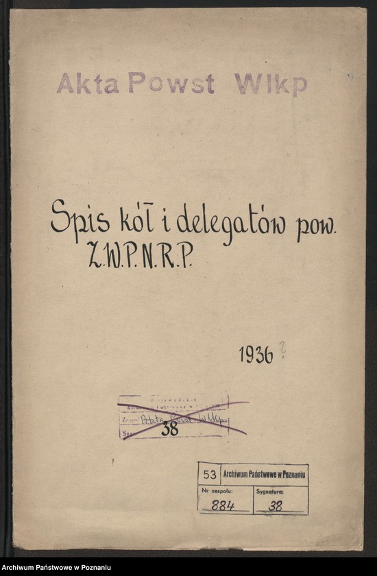 Obraz 3 z jednostki "Spis kół i delegatów powiatowych Związku Weteranów Powstań Narodowych Rzeczypospolitej Polski."