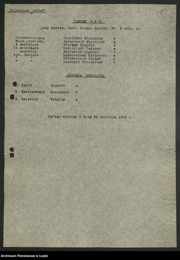 Obraz 16 z jednostki "Proponowane składy komitetów zakładowych [przed zjednoczeniem PPR i PPS]"