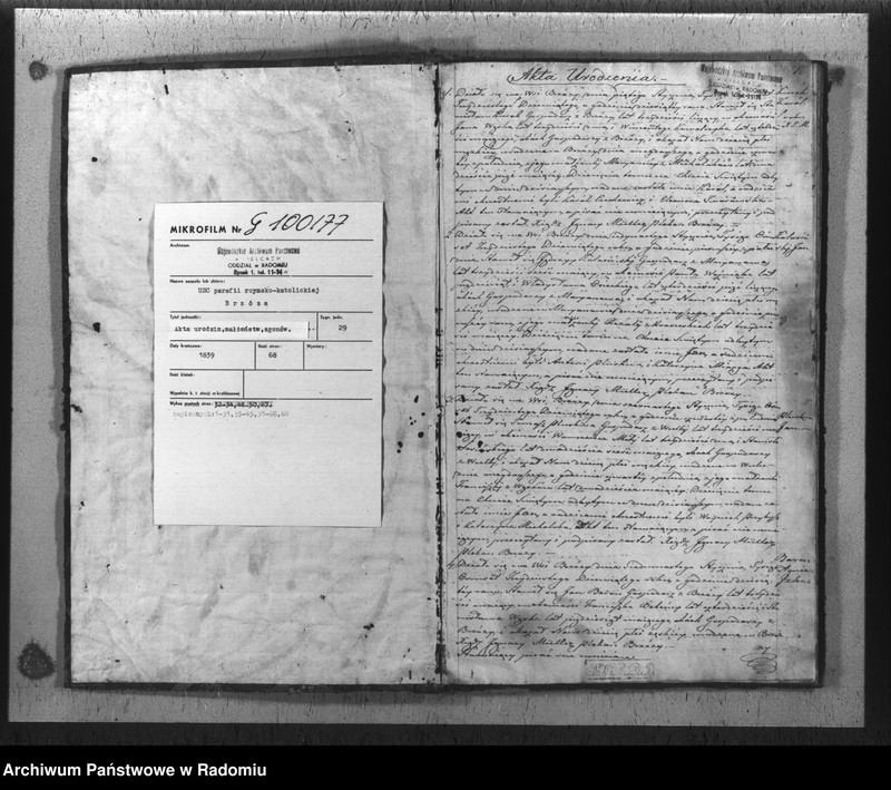 image.from.unit.number "Duplikat akt religijno-cywilnych gminy i parafii Brzóza na rok 1839"
