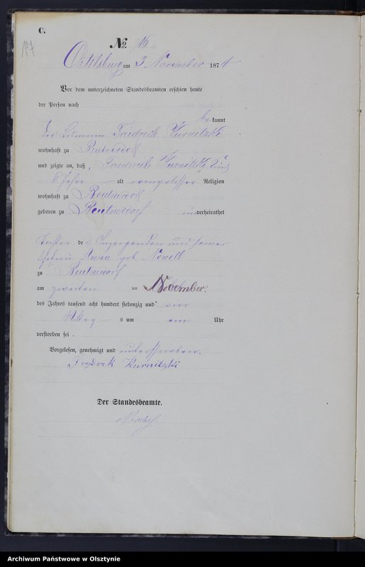 image.from.unit.number "Haupt-Sterbe-Register Nr 1 - 40"