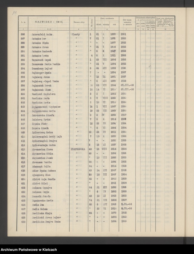 image.from.unit.number "Spis wyborców Rady Miejskiej uprawnionych do głosowania przy wyborze radnych miejskich i ich zastępców, Okręg wyborczy Nr VI. Obwód Nr 1"