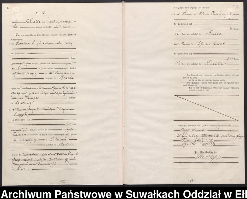 image.from.unit.number "[Heirats-Haupt-Register des Königlichen Preussischen Standes-Amtes Bialla Kreis Johannisburg]"