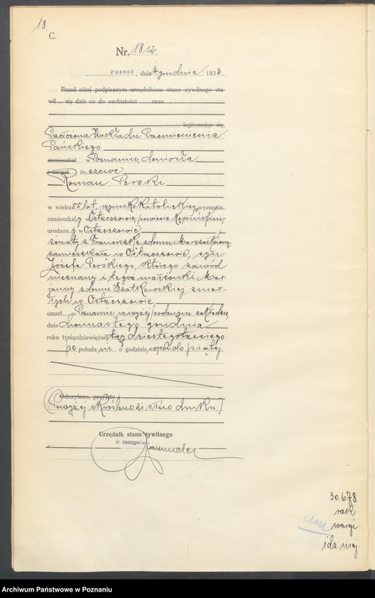 Obraz 20 z jednostki "Księga miejscowa zgonów tom IV [Rejestr główny zgonów]"