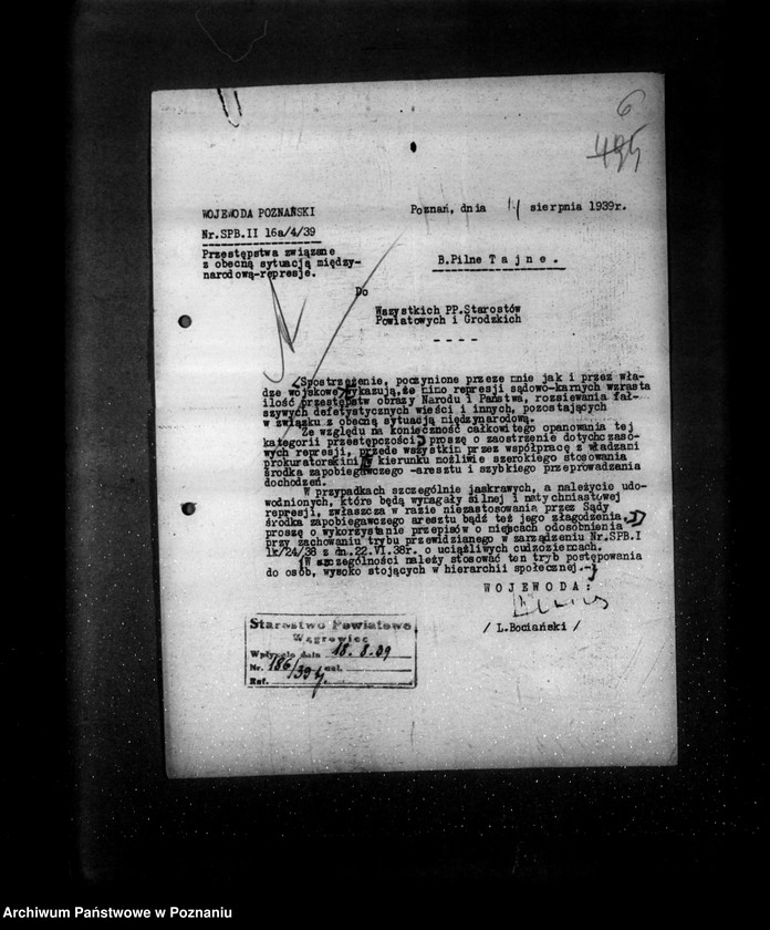 Obraz 10 z jednostki "/Stan bezpieczeństwa w województwie- zarządzenia/"