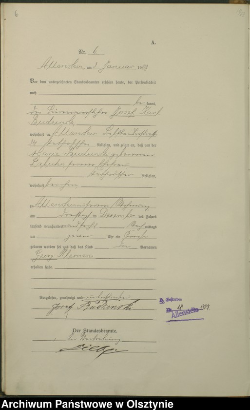 image.from.unit.number "Geburts-Haupt-Register Tom I, Nr 1-399"