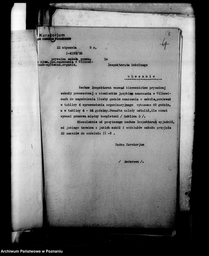 Obraz 8 z jednostki "Prywatna Szkoła Powszechna z niemieckim językiem nauczania Wilkowice, powiat Leszno"