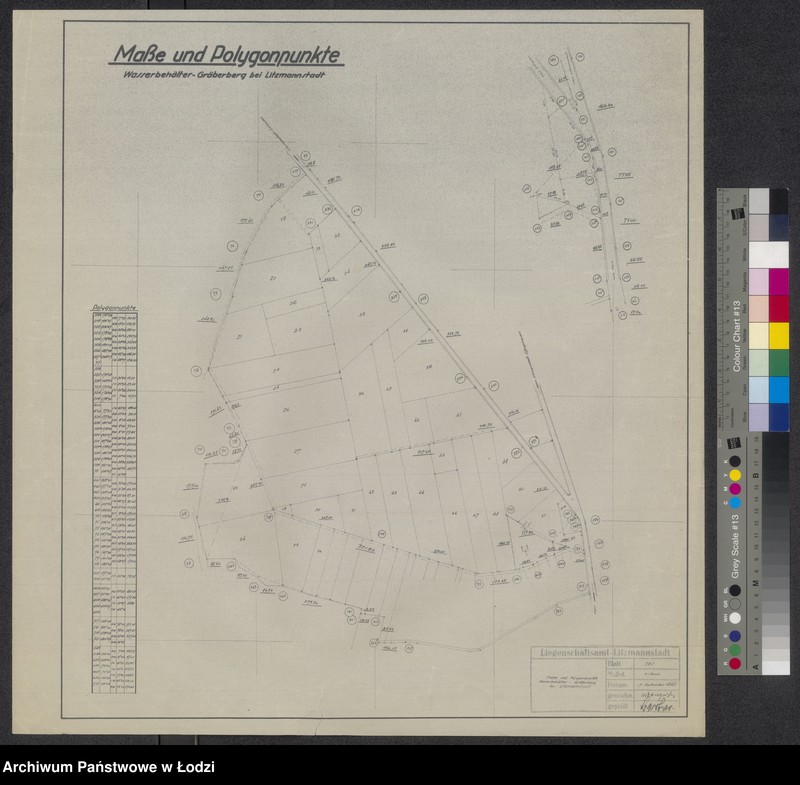 Obraz 1 z jednostki "Masse und Polygonpunkte Wasserbehälter - Gräberberg bei Litzmannstadt"