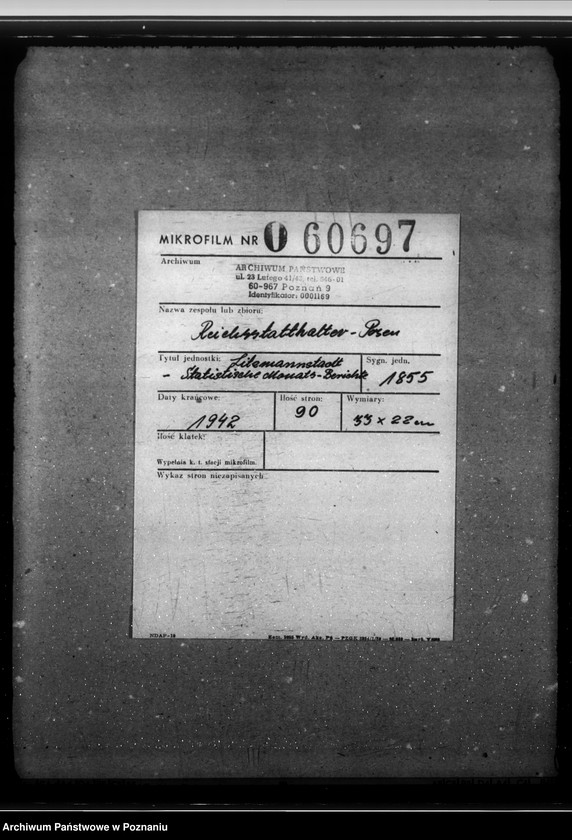 Obraz 2 z jednostki "Litzmannstadt - Statistische Monats- Berichte"