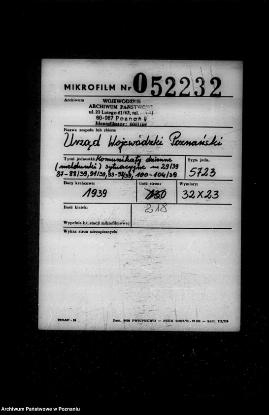 Obraz 3 z jednostki "Komunikaty meldunki dzienne sytuacyjne 76-98/39, 100-105/39"