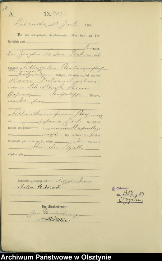 image.from.unit.number "Geburts-Haupt-Register Tom II,Nr 400 - 792"