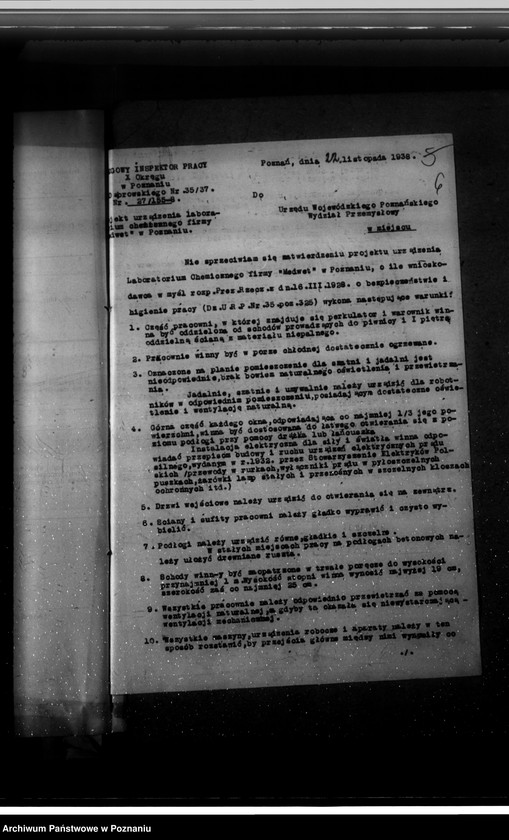 Obraz 10 z jednostki "Zatwierdzenie projektu rządzenia zakładu przemysłowego /Laboratorium Medyczno-Weterynaryjne "Medwet"/ w Poznaniu Fr. Nowakowskiego"