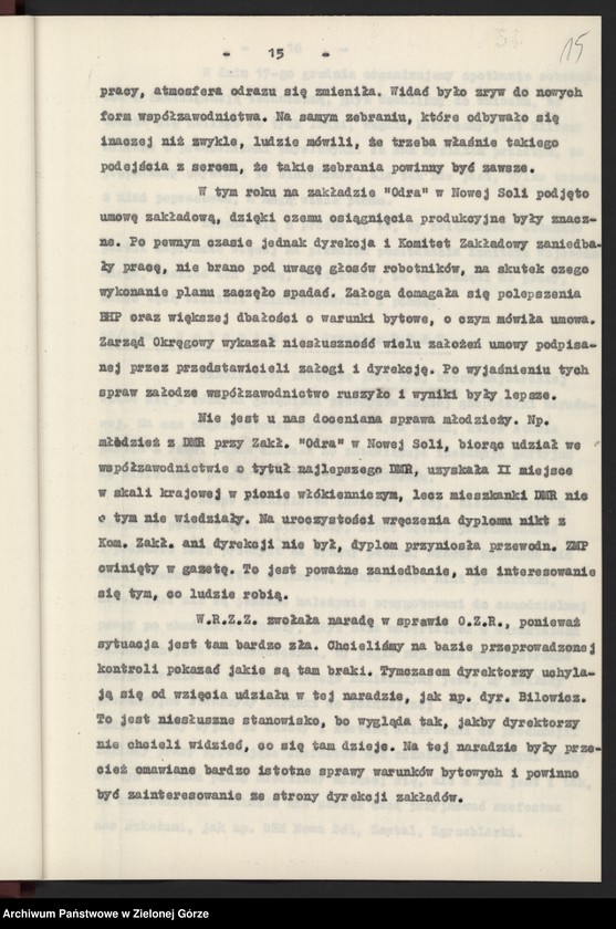 image.from.unit.number "Protokół plenarnego posiedzenia nt.: Wyniki działalności w wojewódzkiej organizacji partyjnej w dziedzinie rozwoju socjalistycznego współzawodnictwa pracy. Załączniki. 13 grudnia 1955 r."