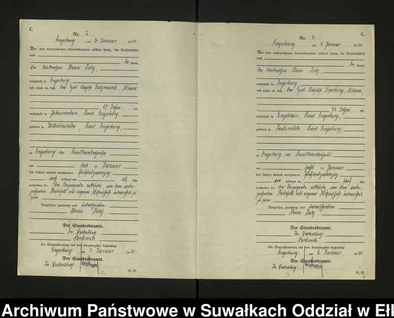 image.from.unit.number "[Sterbe - Register (Neben - Register) Standesamt Angerburg einschl. der Bezirke Gross Strengeln, Kehlen und Prinowen]"