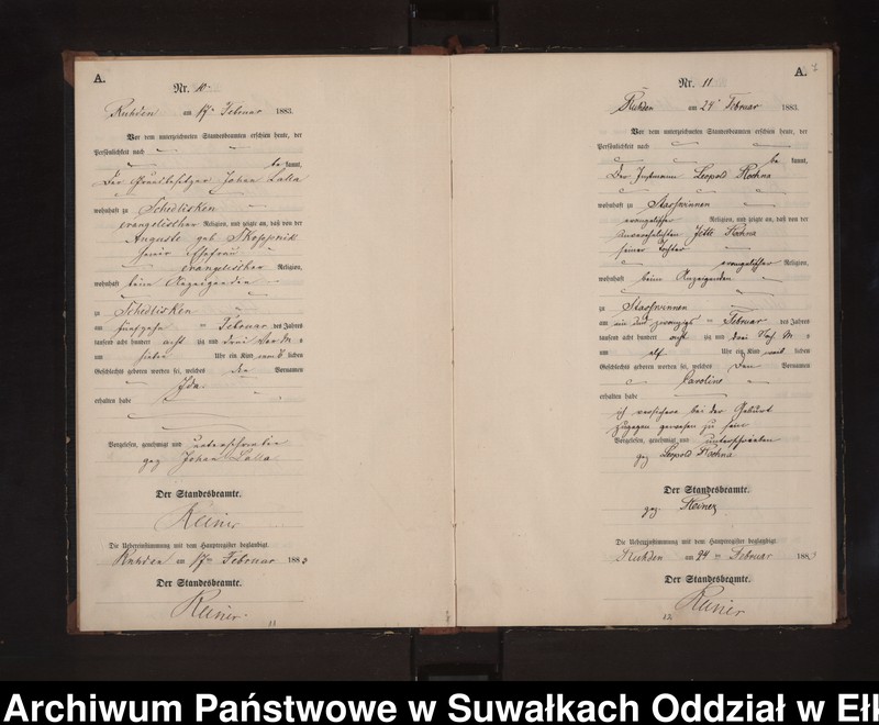 image.from.unit.number "Geburts-Neben-Register des Preussischen Standes-Amtes Stasswinnen Kreis Loetzen"