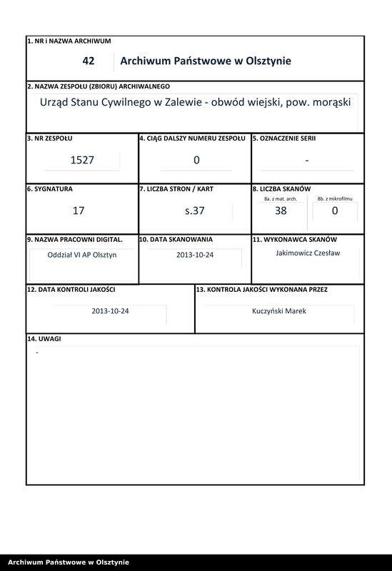 Obraz 1 z jednostki "Sterbe-Neben-Register Nr 1 - 35"